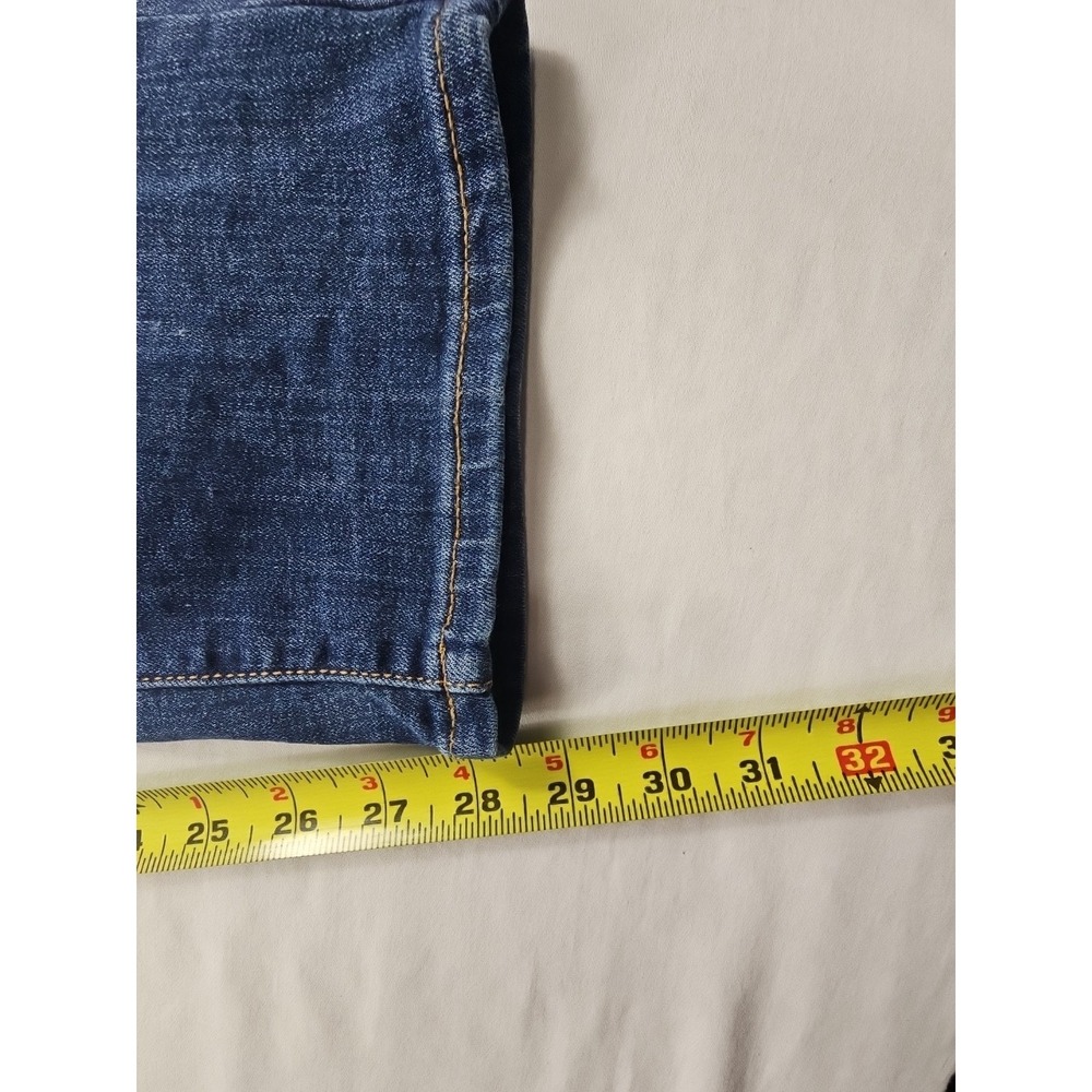 Lucky Brand 411 Athletic Taper Jeans Mens 40x30 Blue Distressed Advanced Stretch - Picture 13 of 16